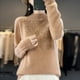 thumbnail image 3 of Women Autumn Winter Pure Wool Thickening Sweater Half-high Collar Leaf studded With Diamonds Pullover Female Knitted Basis Top, 3 of 5