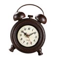thumbnail image 1 of Reloj de pared redondo decorativo de metal estilo retro silencioso para decoración del hogar, color marrón., 1 of 8