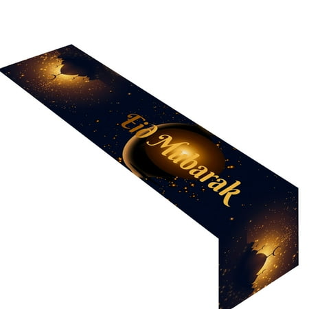 

Ramadan Table Runner | Eid Mubarak Table Runner | Burlap Table Runners for Kitchen Islamic Dining Table Runners Farmhouse Runners for Tables Party Home Decor