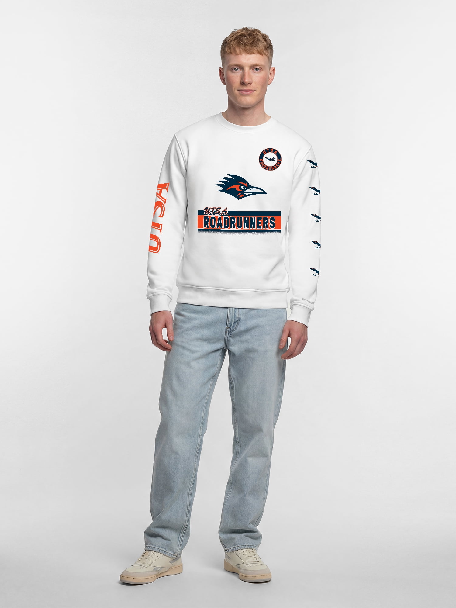 Texas San Antonio Roadrunners Reebok Mens White Crew Sweatshirt
