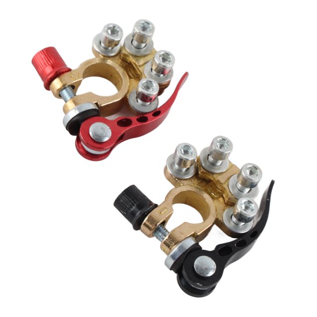 Positive Negative Battery Terminal, Conductivity Brass Posts Simple Wiring Battery Terminal Connector for 45-200AH for Car RV Truck