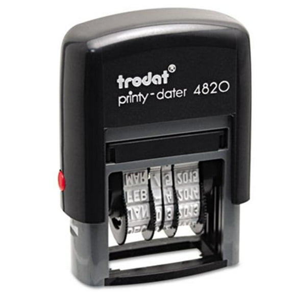 Us Stamp E4820 Trodat Economy Stamp Dater Self-Inking 1 5/8 x 3/8 Black
