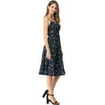 thumbnail image 5 of INSPIRE CHIC Women's Floral Twist Front Adjustable Strap Midi Dress XL Navy, 5 of 9