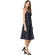 thumbnail image 4 of Vestido midi ajustable con tirantes de flores para mujer Inspire Chic XL azul marino, 4 of 8