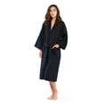 thumbnail image 3 of Turquaz Linen Lightweight Long Waffle Kimono Spa Robe for Women (SM, Black), 3 of 4