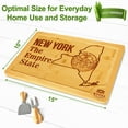 thumbnail image 2 of Bamboo State Cutting Board for Kitchen – New York Cheese Board, Charcuterie Platter & Serving Tray, (15" x 10"), 2 of 3