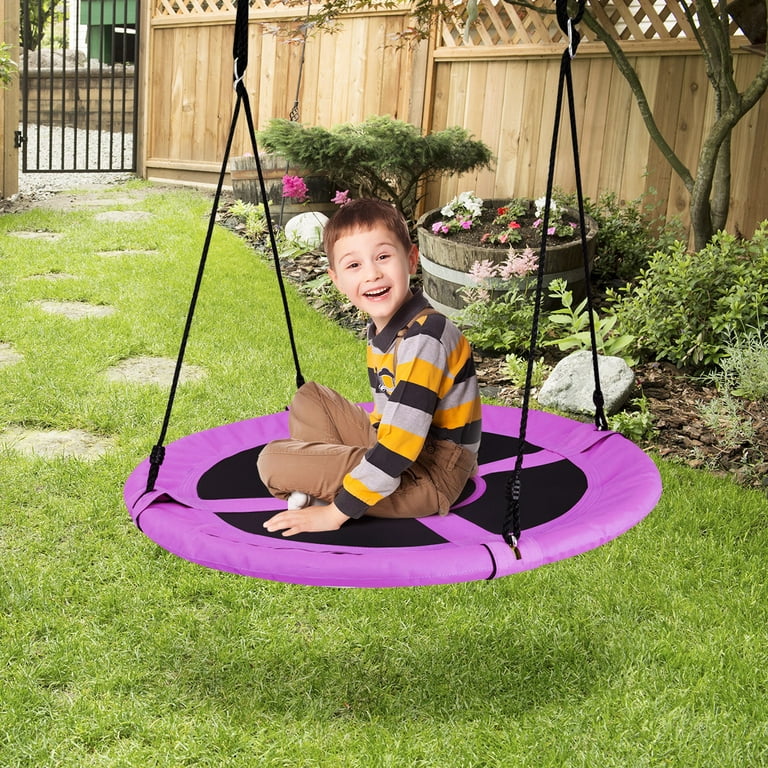 Goplus 40 Flying Saucer Tree Swing Indoor Outdoor Play Set Swing for Kids  Purple
