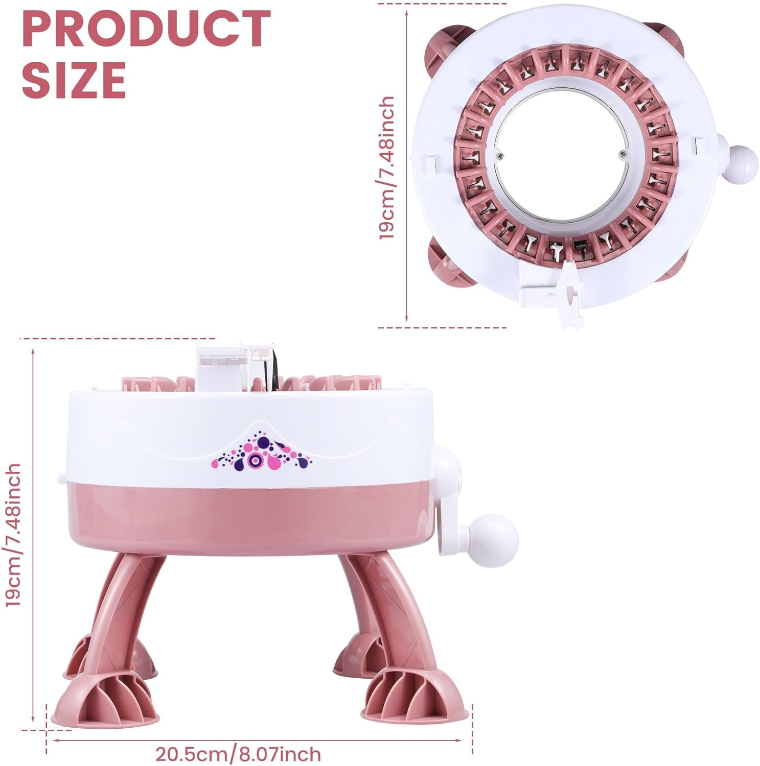 22 Needles Knitting Machine,Smart Weaving Loom Round Knitting Machines,Rotating Double Knitting Machine,Rotating Double Knitting Machine Kit,DIY Hand Crank Knitting Machine