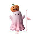 thumbnail image 2 of Halloween Decorations for Home, Pastel Halloween Decor, Pink Ghost Decor, Halloween Ghost Decorations, Pumpkin Decor, 5X3 in Smiling Pink Ghost Figurine with Small Carved, 2 of 6
