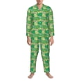 thumbnail image 3 of Balery Crocodile And Bush Pijama para Hombre de Dos Piezas con Manga Larga, Conjunto de Dormir y Descanso Suave con Bolsillos-XX-Large, 3 of 7