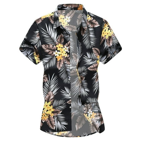 

HSMQHJWE Men Shirt Mens Shirts Bulk Turn-Down Fashion Slim Tops T-Shirt Sleeve Loose Men Collar Short Printed Hawaii Men Shirts M Scrub