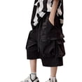 thumbnail image 2 of UACY Cargo Shorts Boys Y2K Baggy Knee Length Athletic with Pockets Hiking Waterproof Black Pants Summer Outfits ﻿, 2 of 6