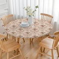 thumbnail image 3 of Pioneer Flower Floral Print Pattern Round Fitted Tablecloth with Elastic Edge,Dining Table Cover Waterproof,Outdoor Round Tablecloth for Camping,Dining,Indoor and Outdoor, 3 of 7