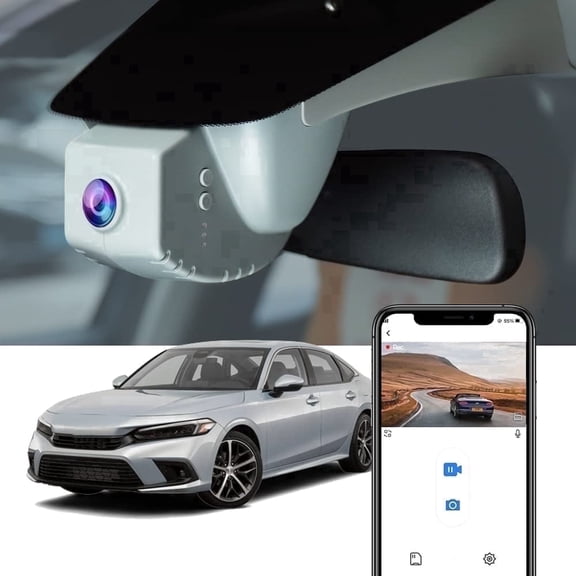 Fitcamx 4K Dash Cam for Honda Civic 2022-2026 (Black), OEM Look WiFi, Night Vision, Plug & Play, Loop Recording, 64GB