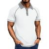 Dagugfen Golf Shirts for Men Quarter Button Short Sleeve Collared Neck Pullover Business Casual Tops