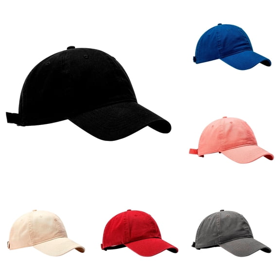 XIAOCHA Womens Washed‑Solid Baseball Cap Outdoor Daily Ball Hat,Black