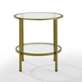 thumbnail image 3 of HomeStock Island Oasis Round End Table, Tempered Glass, Portable, Leg Base - 24"D x 24"W x 24.13"H, Tiered Shelving Storage, Mid-Century Modern Design, Versatile End Table, Living Room Tables-Color:Go, 3 of 10