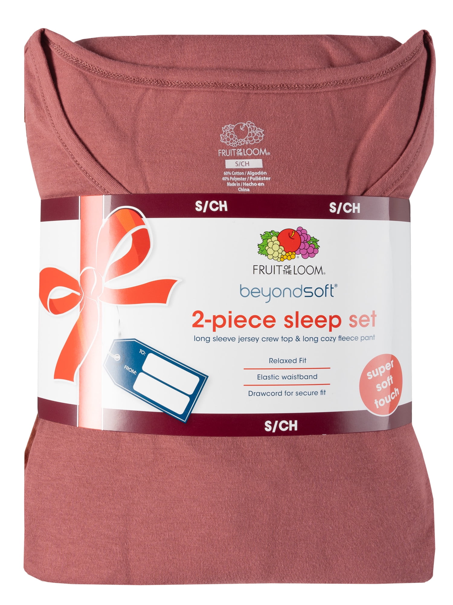 Fruit of the Loom Women's Beyond Soft Long Sleeve Top & Fleece Bottom Pajama Set, Sizes S-4X