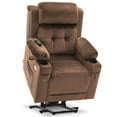 thumbnail image 5 of MCombo Small Triple Motor Power Lift Recliner Chair for Petite Elderly, Adjustable Headrest, Infinite Position, Fabric(Brown), 5 of 10