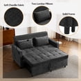 thumbnail image 6 of 56.9" Loveseat Sofa Pull-Out Sofa Bed with a Reversible Backrest Cushion, Side Pockets, Two USB Ports and a Phone Holder for Living Room, Black, 6 of 9