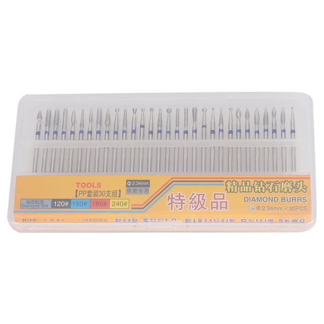 Juego de agujas de brocas para uñas, accesorios para manicura y pedicura, rebabas para pulir uñas, 30 Uds.