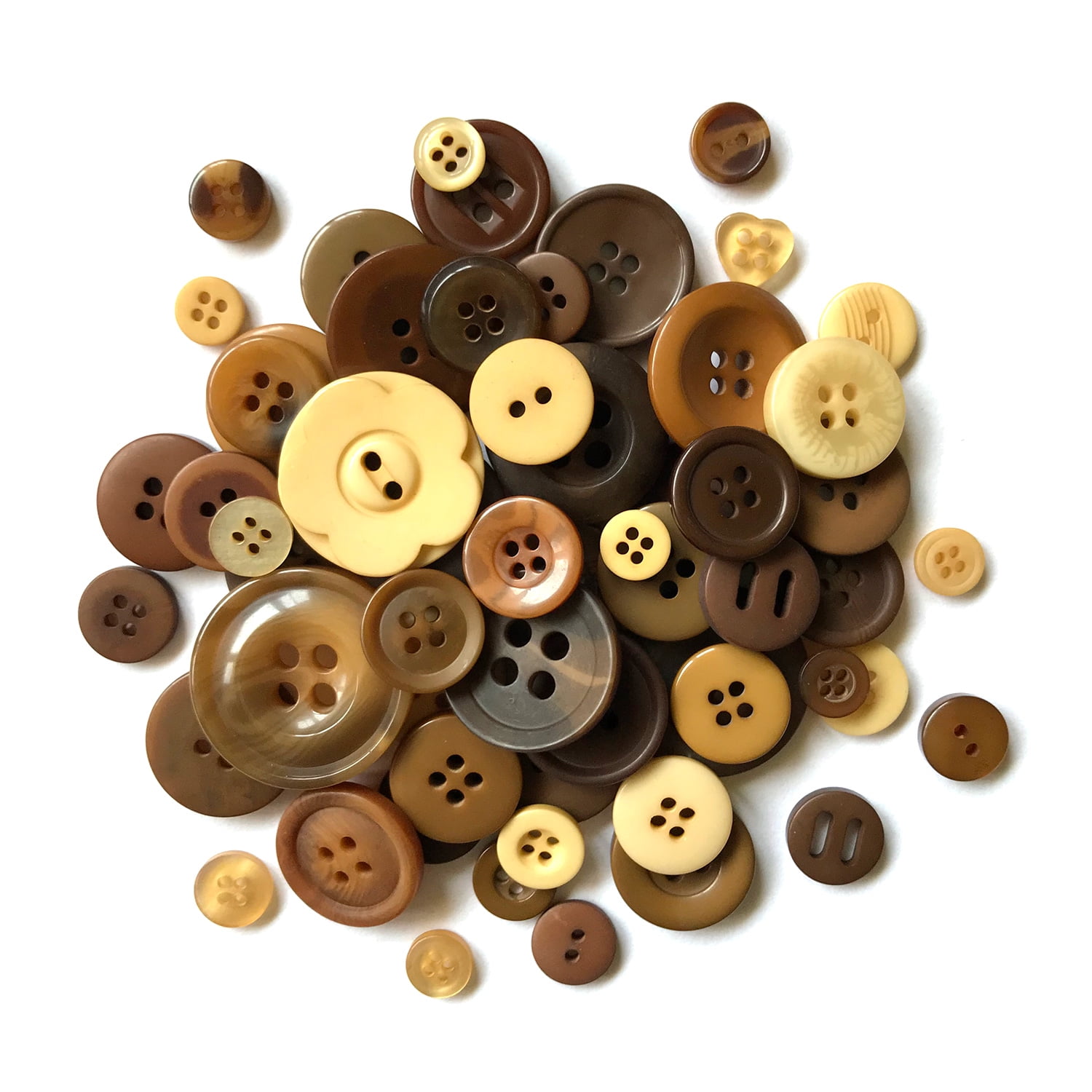 Buttons Galore 700+ Neutral Color Craft & Sewing Buttons in Mason Jar