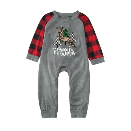 

B91xZ Christmas Pajamas For Family Christmas Family Matching Pajamas Set Santa s Deer Sleepwear For The Family Women And Men Dark Gray 3-6 Months