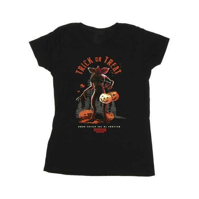 Netflix T-Shirt en Coton pour Femmes Stranger Things Trick Or Treat Demagorgon