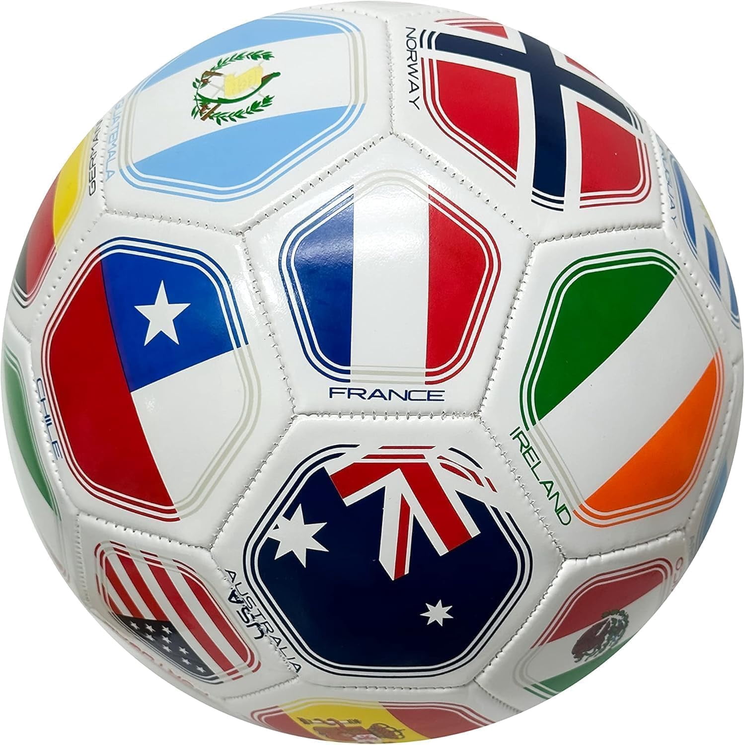 Country Flags Soccer Ball Size 5, World Club National Teams, Flag Soccer Ball - White