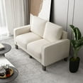 Modern 2 Seater Upholstered Small Sofa Couch Loveseat for Bedroom