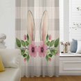 thumbnail image 6 of Grey Plaid Easter Sheer Curtains 72 Inches Long, Checkered Spring Floral Rustic Light Filering Curtains, Breathable Simi Curtain Privacy Drapes for Living Room Bedroom Lightweight Window Treatment, 6 of 9