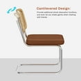 thumbnail image 5 of Natural Rattan Dining Chairs Set of 4, Modern Dining Room Chairs with Solid Wood Back for Kitchen Living Room, Linen Fabric Dining Room Chairs, 5 of 9
