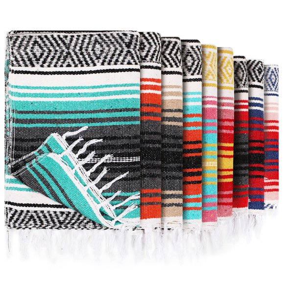 Manta para yoga mexicana Blanket Peryiter, 9 unidades, 115 x 178 cm, brillante