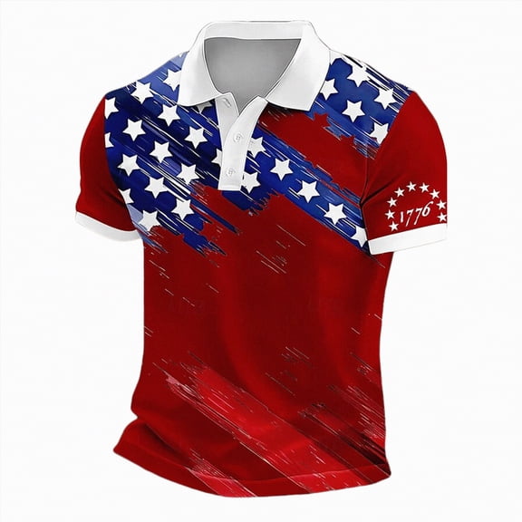 Leey-World Mens Fourth Of July Shirt 250th Anniversary Shirt Vintage American Flag Independence Day 250 Anniversary Shirt(Brick Red,L)