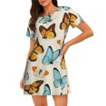 thumbnail image 1 of Fotbe Butterflies Bata de Dormir para Mujer con Estampado, Camisón de Algodón de Manga Corta, Ropa de Dormir Casual, 1 of 6