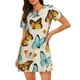 thumbnail image 1 of Fotbe Butterflies Bata de Dormir para Mujer con Estampado, Camisón de Algodón de Manga Corta, Ropa de Dormir Casual, 1 of 6