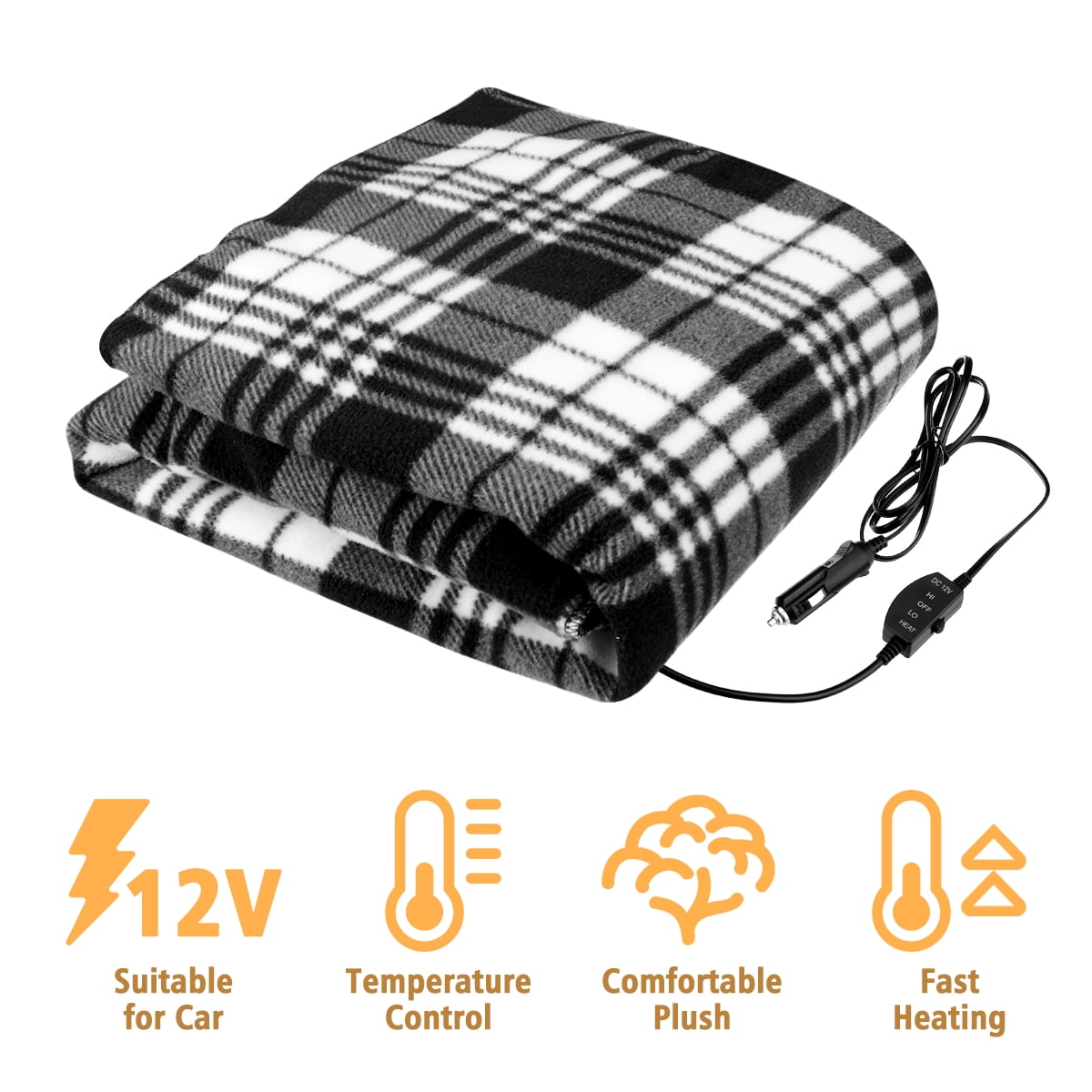 Details about   Easy Controller & Quick Warm 12V Heated Electric Car Blanket for Cold Weather 