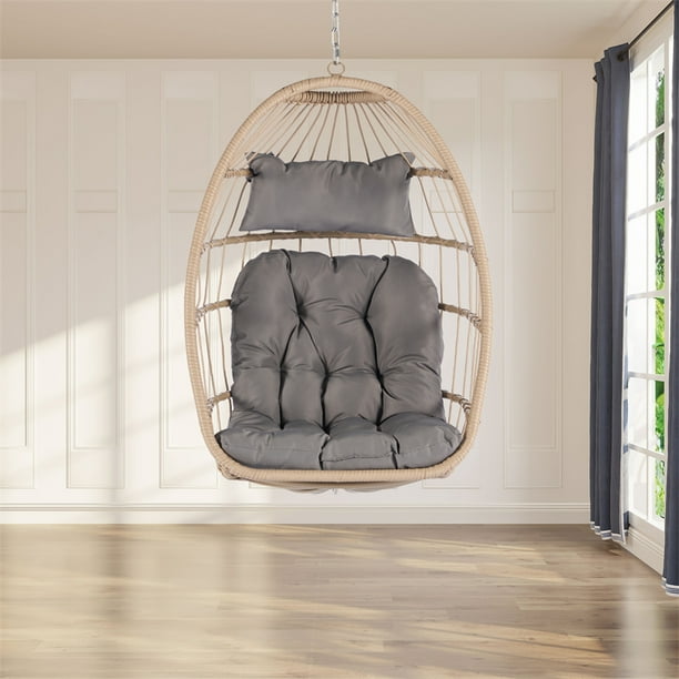 Hanging Egg Chair Without Stand, Folding Outdoor Egg Swing Chair with