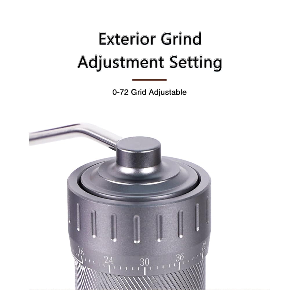 Manual Coffee Grinder, 7 Core Ghost Tooth Cone Burr, 38 or 48MM Burr Size, 420 Stainless Steel, 0-72 Grid Adjustable, for Espresso Pour over,  Coffee Hand Mill