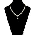 thumbnail image 3 of Believe by Brilliance Women's Simulated Pearl Necklace Set in Fine Silver Plated Brass, 3 of 6