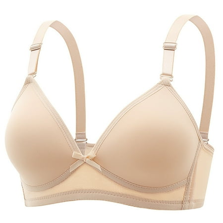 Ndbuld Plus Size Bras for Women Wireless Support Woman s Embroidered Glossy Comfortable Breathable Bra Underwear No Rims Today s Big Sale White