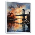 thumbnail image 2 of Designart "Bronx Bridge in New York" Cityscapes Floater Framed Canvas Wall Art, 2 of 7