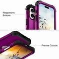 thumbnail image 4 of Dteck for iPhone 16, 3 in 1 Full Body Rugged Shockproof Slim Hybrid Heavy Duty Hard PC Cover Soft Silicone Rugged Bumper Protective Case, Purple, 4 of 5