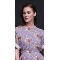 thumbnail image 2 of Bimba Robe Longue Maxi en Rayonne Imprimée Feuilles & Fleurs pour Femmes avec Fente Latérale-TTTG, 2 of 6