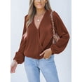 thumbnail image 4 of Cupshe Women's pleated wrap blouse, Size S-XL, 4 of 6