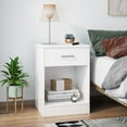 thumbnail image 6 of Homfa Nightstand with Drawer，2 Tier Beside Table End Table，Modern Night Stand for Bedroom Living Room, White, 6 of 9