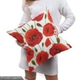 thumbnail image 4 of Ambesonne Poppy Flower Fabric by the Yard Upholstery, Floral Blossom Spring, 10 Yards, Orange Olive Green White, 4 of 4