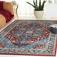 thumbnail image 3 of SAFAVIEH Bayside Gemma Oriental Polyester Machine Washable Area Rug, Blue/Red, 9' x 12', 3 of 13