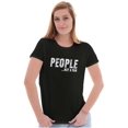 thumbnail image 3 of Funny People Not A Fan Sarcastic Joke Womens Slim Fit Graphic Tee Brisco Brands S, 3 of 6