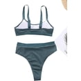 thumbnail image 2 of Women's Textured High Waisted Swimwear Bikini Set Bathing Suit, 2 of 4